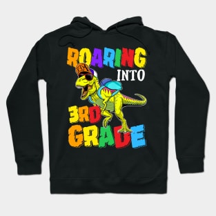 Roaring Into 3rd Grade Dinosaur Back To School Hoodie